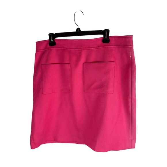 J Crew Patch Pocket Mini Skirt Double Serge Wool Barbie Bright Fuchsia 16T Tall - Picture 2 of 10